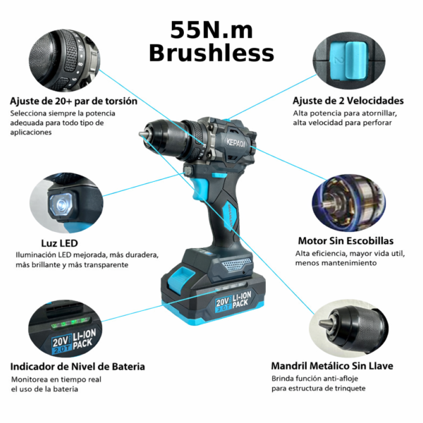 Pulidora Angular Brushless 20v