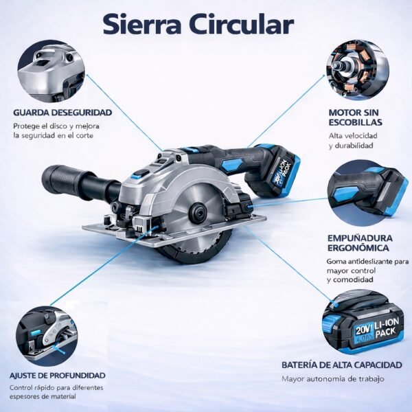 Sierra Circular 6100 rpm Brushless 20v